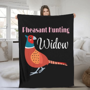 Discover Pheasant Hunting Widow Womans Hunter Funny Bird Fall Wife Fleece Blankets