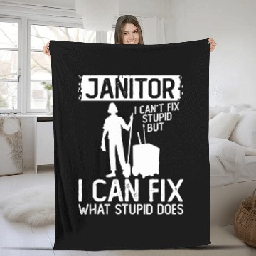 Discover Janitor Can Fix What Stupid Does Cleaning Custodian Janitor Baseball Tees Fleece Blankets