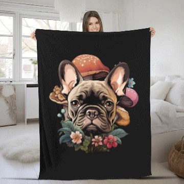 Discover Cottagecore French Bulldog Baseball Tees Fleece Blankets