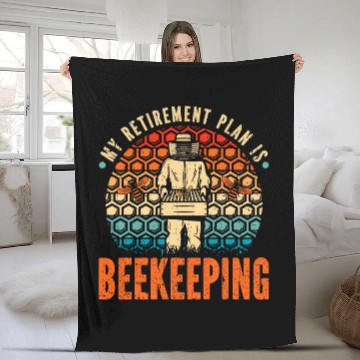 Discover Honey Beekeeping Beekeeper My Retirement Plan Is Beekeeping 3 Zip Fleece Blankets