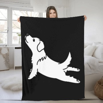 Discover Great Pyrenees Yoga Funny Dog Zip Fleece Blankets