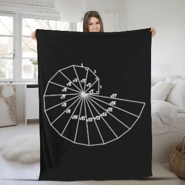 Discover Theodorus Spiral Geometry Math Geek Fleece Blankets