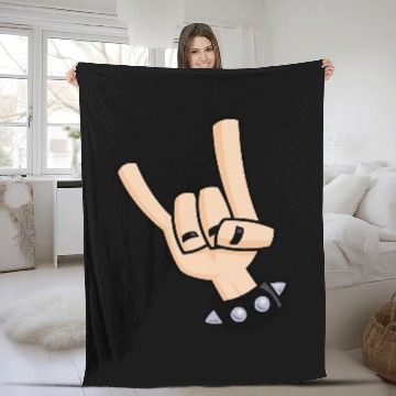 Discover Heavy Metal Devil Horns Hand Sign Fleece Blankets