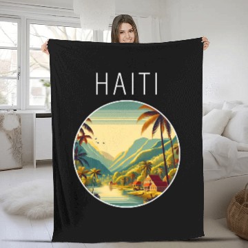 Discover Haiti scenery Art Deco Baseball Tees Fleece Blankets
