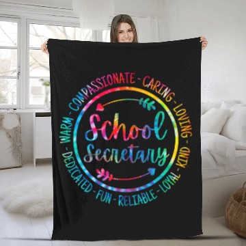 Discover Tie Dye School Secretary Administrative Assistant Office 22 Fleece Blankets