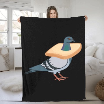 Discover Pigeon In Bread Fleece Blankets