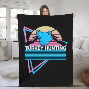 Discover Turkey Hunting Turkey Hunter Retro 21 Baseball Tees Fleece Blankets