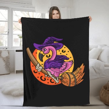 Discover Flamingo Witch Magician Fleece Blankets
