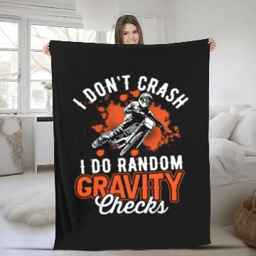 Discover I Dont Crash I Do Random Gravity Checks Mountain Biking 8 Fleece Blankets