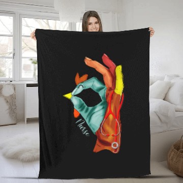 Discover Lacrosse Gift nurses Peace Love Turkey Grateful Turkey Hand Sign Fleece Blankets