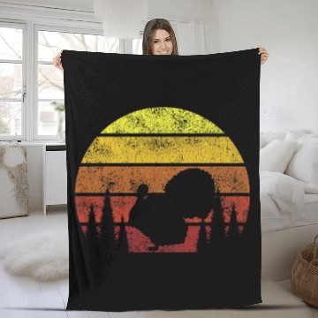 Discover Turkey Hunting Retro Bird Hunter Fleece Blankets