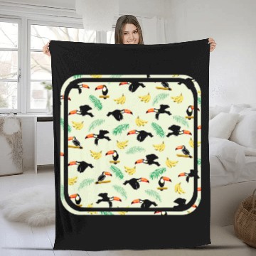 Discover Tropical toucan bird pattern Fleece Blankets
