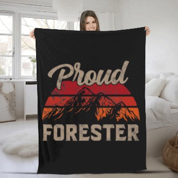 Discover Funny Forester Superhero vintages Men Dad Fleece Blankets