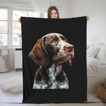 Discover Funny german shorthaired pointer Cute Puppy Baseball Tees Fleece Blankets