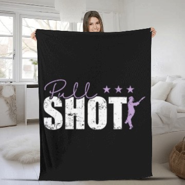 Discover Pull Shot Cricket Fleece Blankets