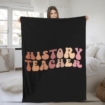 Discover History Teacher Groovy History Teaching Baseball Tees Fleece Blankets