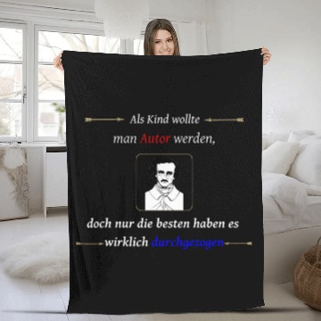 Discover Blogger Writer Edgar Allan Poe Author Gift Idea Zip Fleece Blankets