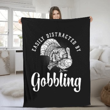 Discover Turkey Hunting Easily Distracted By Gobbling Turkey Hunter Zip Fleece Blankets