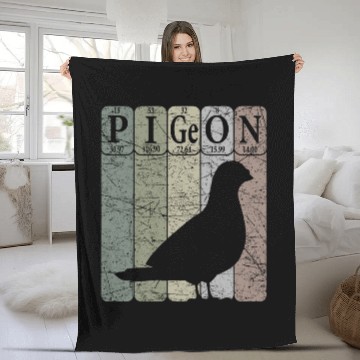 Discover Pigeon Periodic Table Elements Birdwatching Ornithology 21 Fleece Blankets