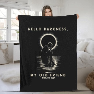 Discover Hello Darkness My Old Friend Solar Eclipse Astronomy Zip Fleece Blankets
