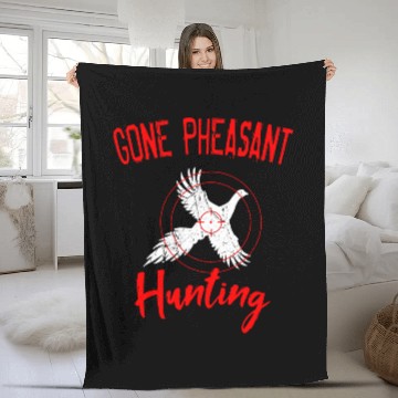 Discover Pheasant Hunter Gone Dakota Bird Hunting Upland Fleece Blankets