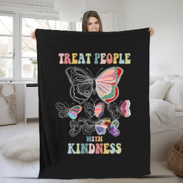 Discover Treat People With Kindness Butterfly 21 Zip Fleece Blankets