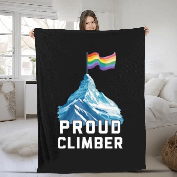 Discover Proud Climber Rainbow Flag Love Queer Pride Month Climbing Baseball Tees Fleece Blankets