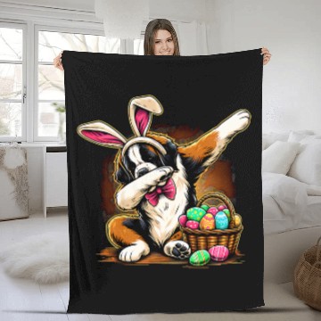 Discover Dabbings Easter Bunny Saint Bernard Dog Baseball Tees Fleece Blankets