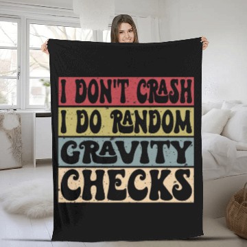 Discover I Dont Crash I Do Random Gravity Checks Mountain Biking 2 Fleece Blankets