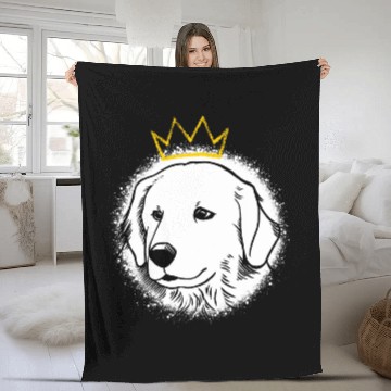 Discover Great Pyrenees with Crown Baseball Tees Fleece Blankets