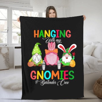 Discover Hanging With My Gnomies Bartender Crew Three Easter Gnomes Fleece Blankets