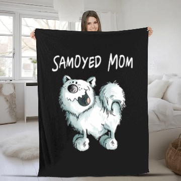Discover Dog Samoyed Samojeden Mama Samoyed Gift for Dog Lovers Fleece Blankets