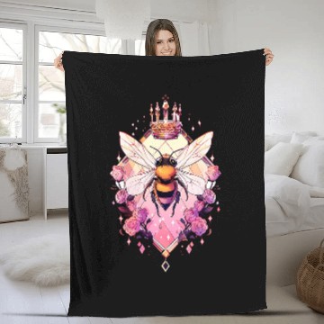 Discover Queen bee and Honey Beekeeper Beekeeping 2 Baseball Tees Fleece Blankets