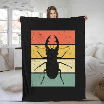 Discover vintages Stag Beetle Bug Insect Fleece Blankets