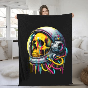 Discover Rainbow Astronaut Skull Space Lovers Cool Graphic Fleece Blankets 6 Fleece Blankets