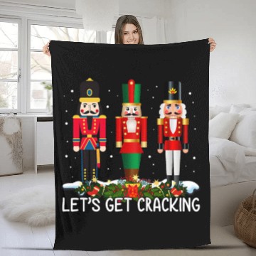 Discover Lets Get Cracking Christmas Nutcracker Ballet Festive Gift Fleece Blankets