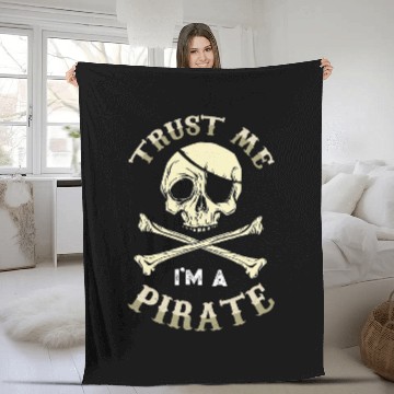 Discover Trust Me Im A Pirate Eyepatch Crossbones Buccaneer Fleece Blankets