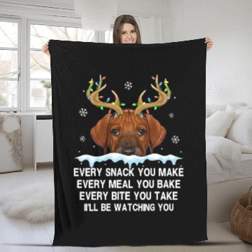 Discover Reindeer Rhodesian Ridgeback Every Snack You Make Light Snow Fleece Blankets