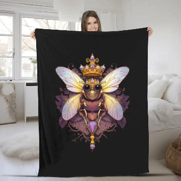 Discover Queen bee and Honey Beekeeper Beekeeping 5 Fleece Blankets