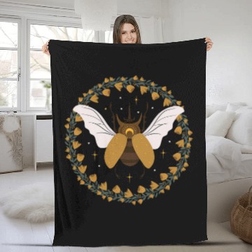 Discover Witchy Celestial Beetle Baseball Tees Fleece Blankets