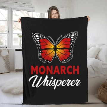 Discover Monarch Whisperer Monarch Orange Butterfly Fleece Blankets