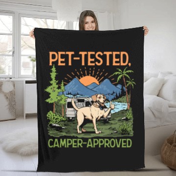Discover Pet Tested Camper Approved Adventure Camping Fleece Blankets