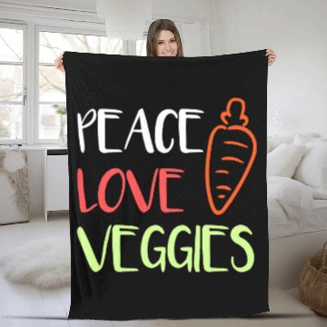 Discover Peace Love Veggies Vegetable Baseball Tees Fleece Blankets
