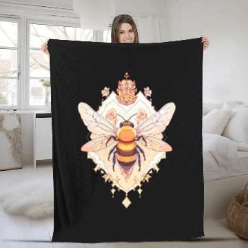 Discover Queen bee and Honey Beekeeper Beekeeping Fleece Blankets