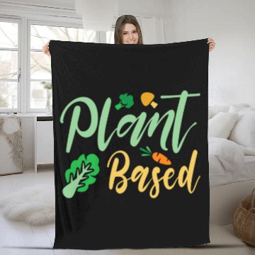 Discover Plant Based For Vegan Vegetable Vegetarian Baseball Tees Fleece Blankets