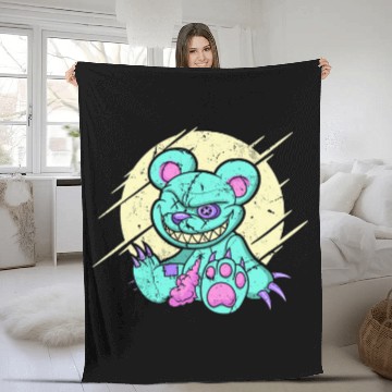 Discover Horror Teddy Bear Pastel Goth Aesthetic Goth Gothic Emo Fleece Blankets