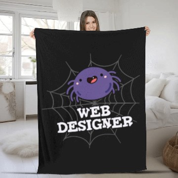 Discover Web Designer Funny Spider Pun Fleece Blankets