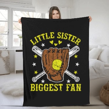 Discover Softball Sister 3 Baseball Tees Fleece Blankets