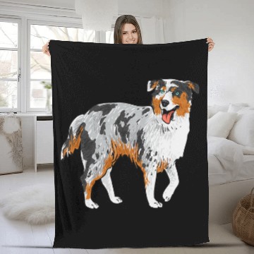Discover Mini Aussie Miniature Australian Shepherd 2 Baseball Tees Fleece Blankets