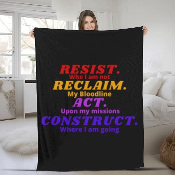 Discover Resist Reclaim Act Construct Philosophy Fleece Blankets